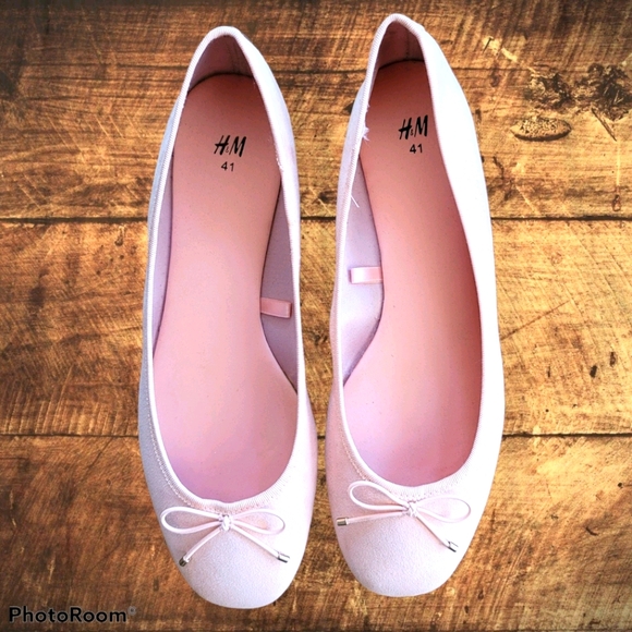 H&M light pink ballet flats sz 10